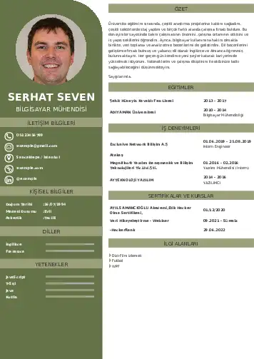 Bilgisayar Mühendisi CV Örnekleri cv indir